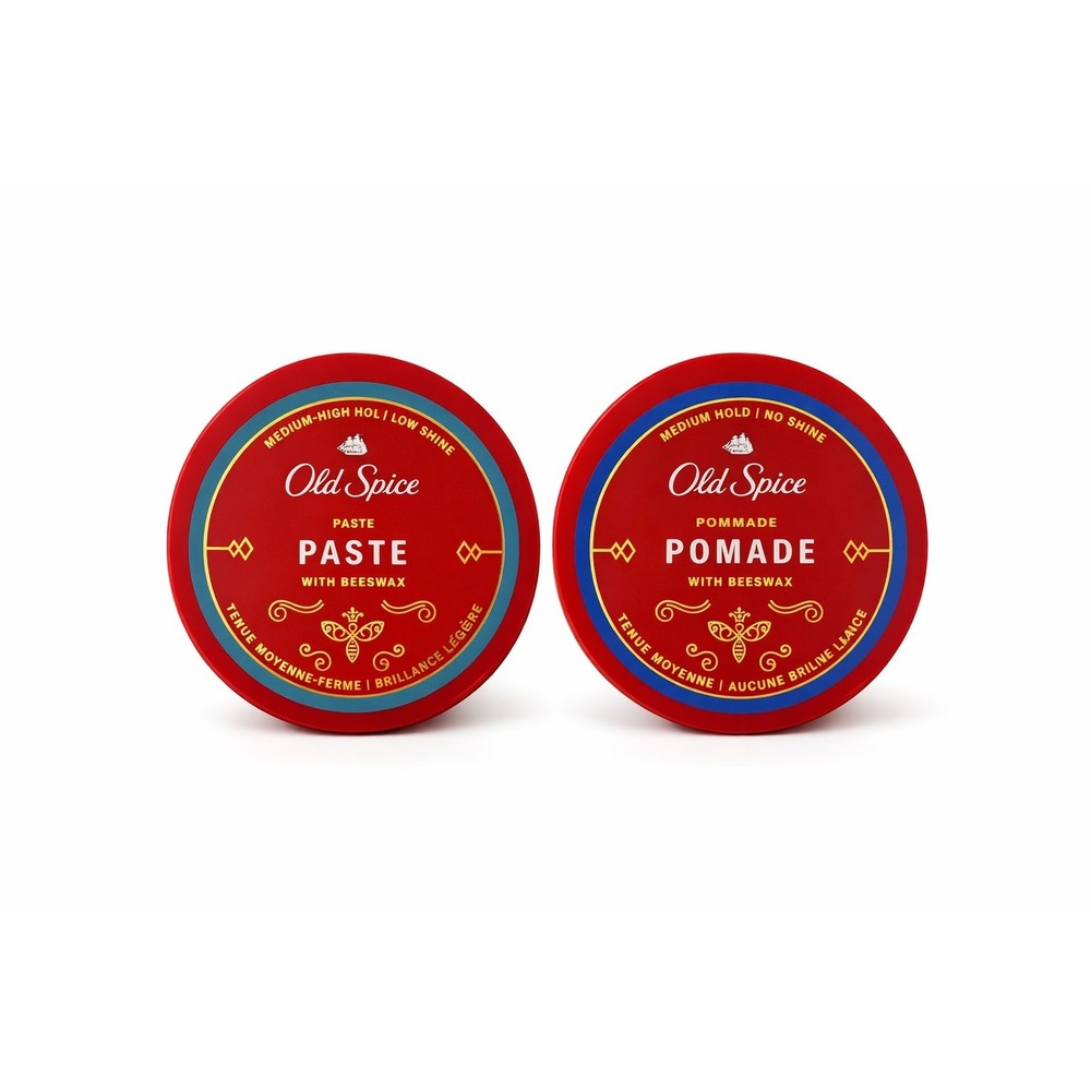 Old Spice Pomade & Paste Beeswax Hair‎ Styling Set 2 Pack 2.22 oz Each